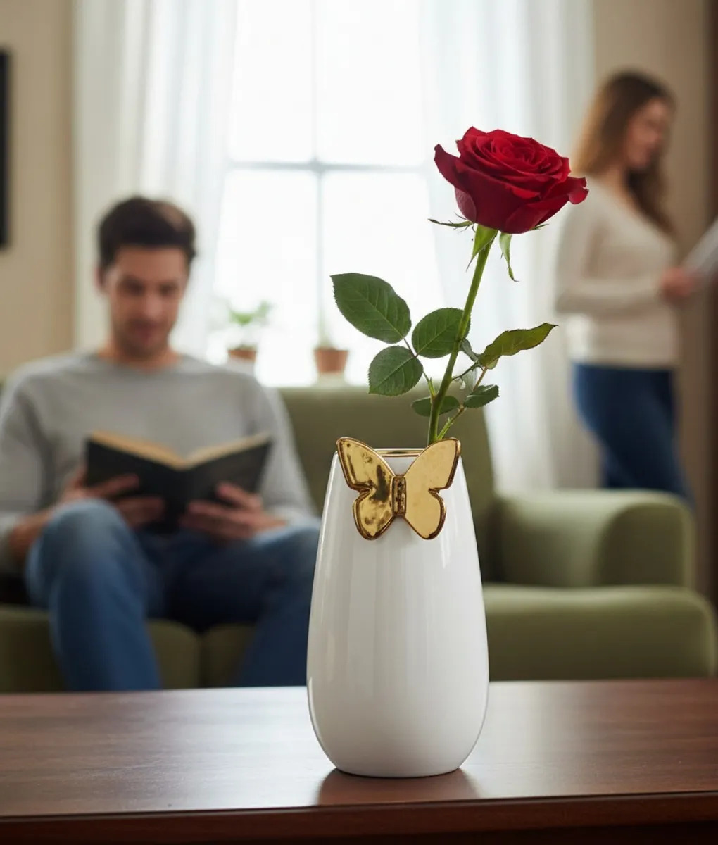 FLORERO DECORATIVO MINIMALISTA MODERNO JARRON MARIPOSA JHN - 9