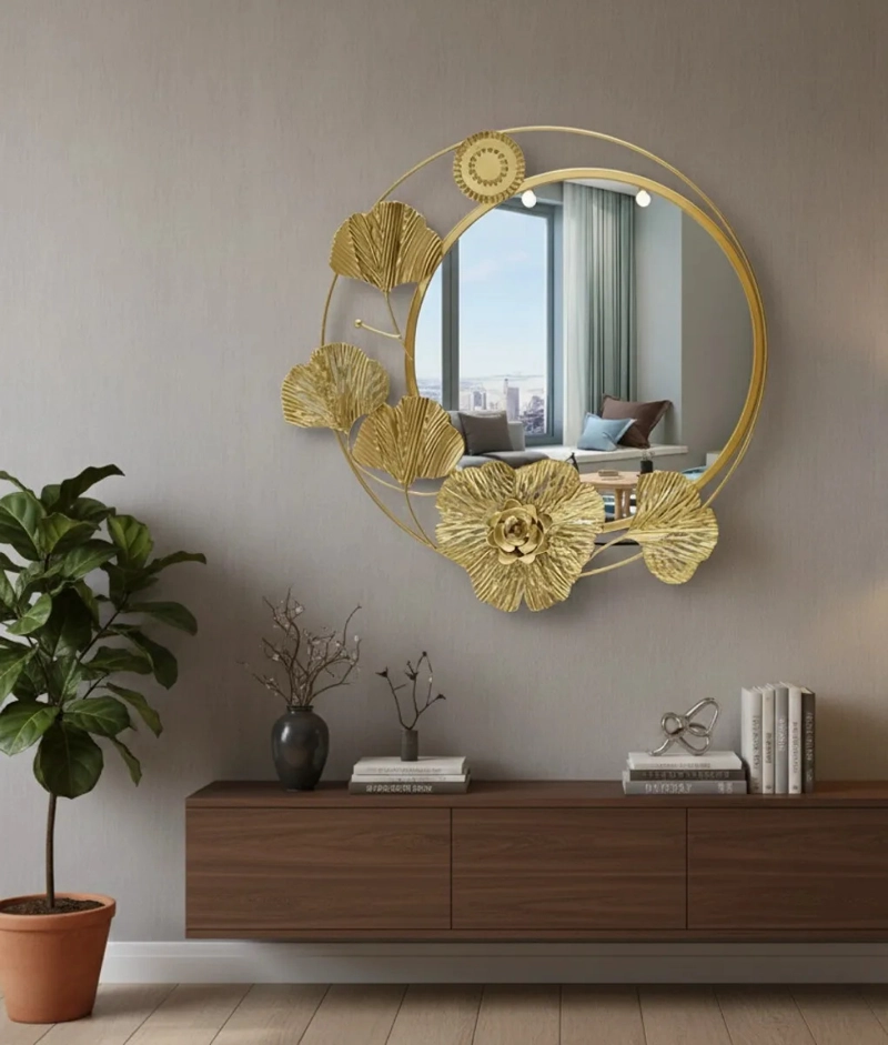 ESPEJO DECORATIVO PARED DISEÑO INSPIRACION BOTANICA JHN - 10
