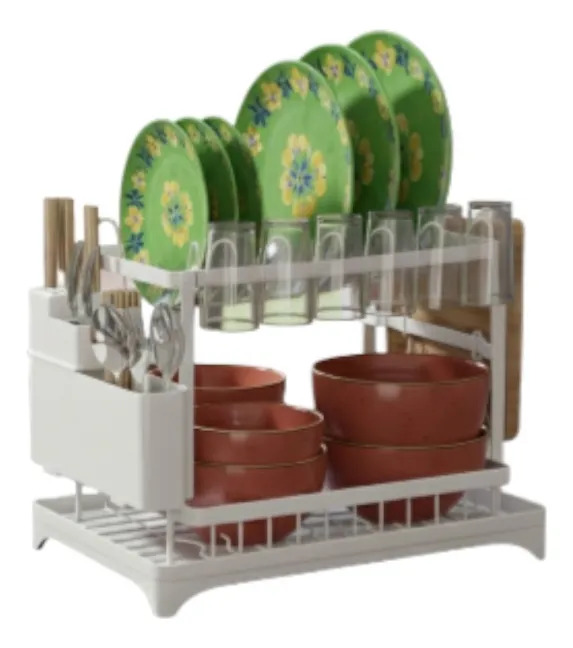 SECAPLATOS ESCURRIDOR DOBLE NIVEL ORGANIZADOR COCINA JHN - 3