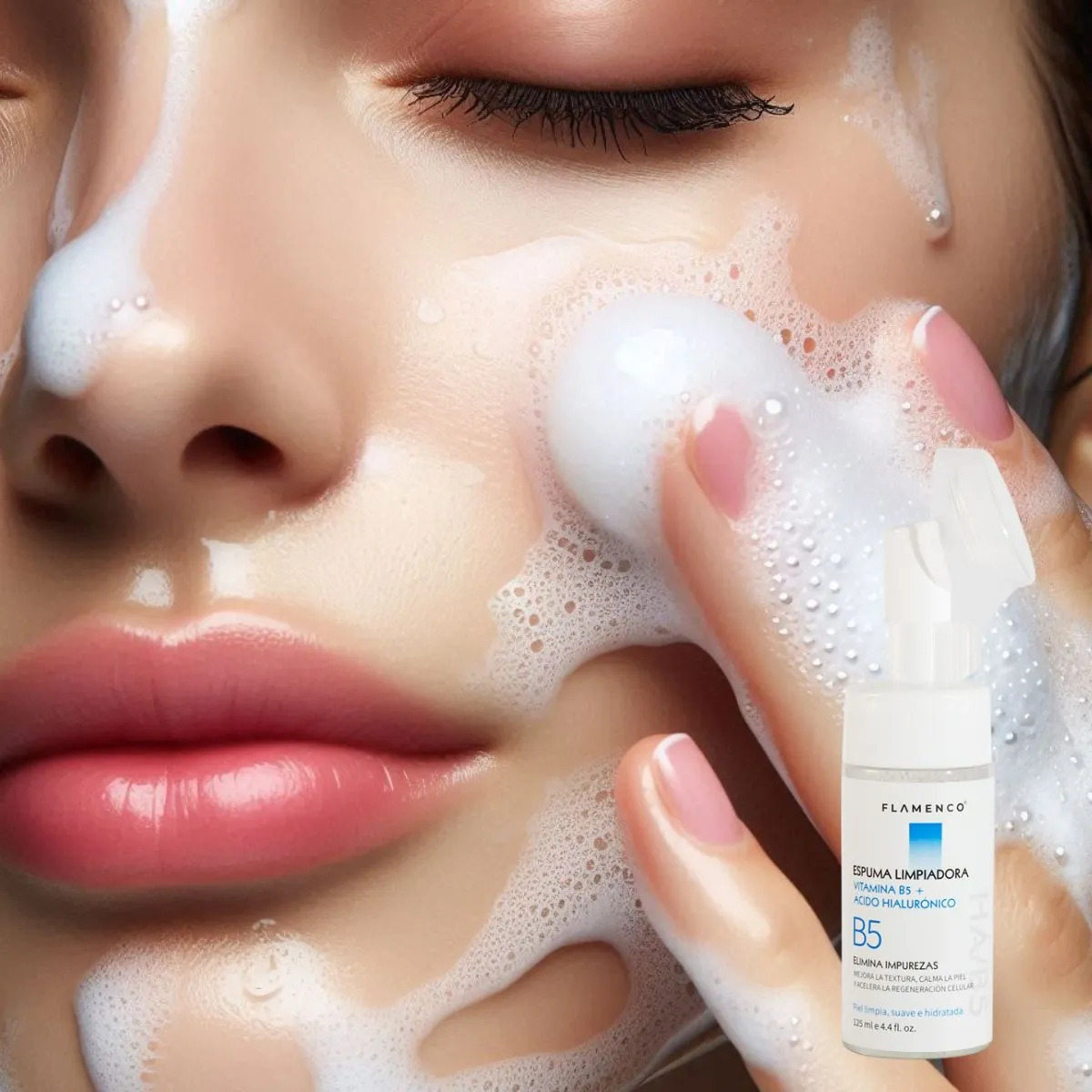 ESPUMA LIMPIADORA FACIAL VITAMINA B5 + ACIDO HIALURONICO LAU - 2