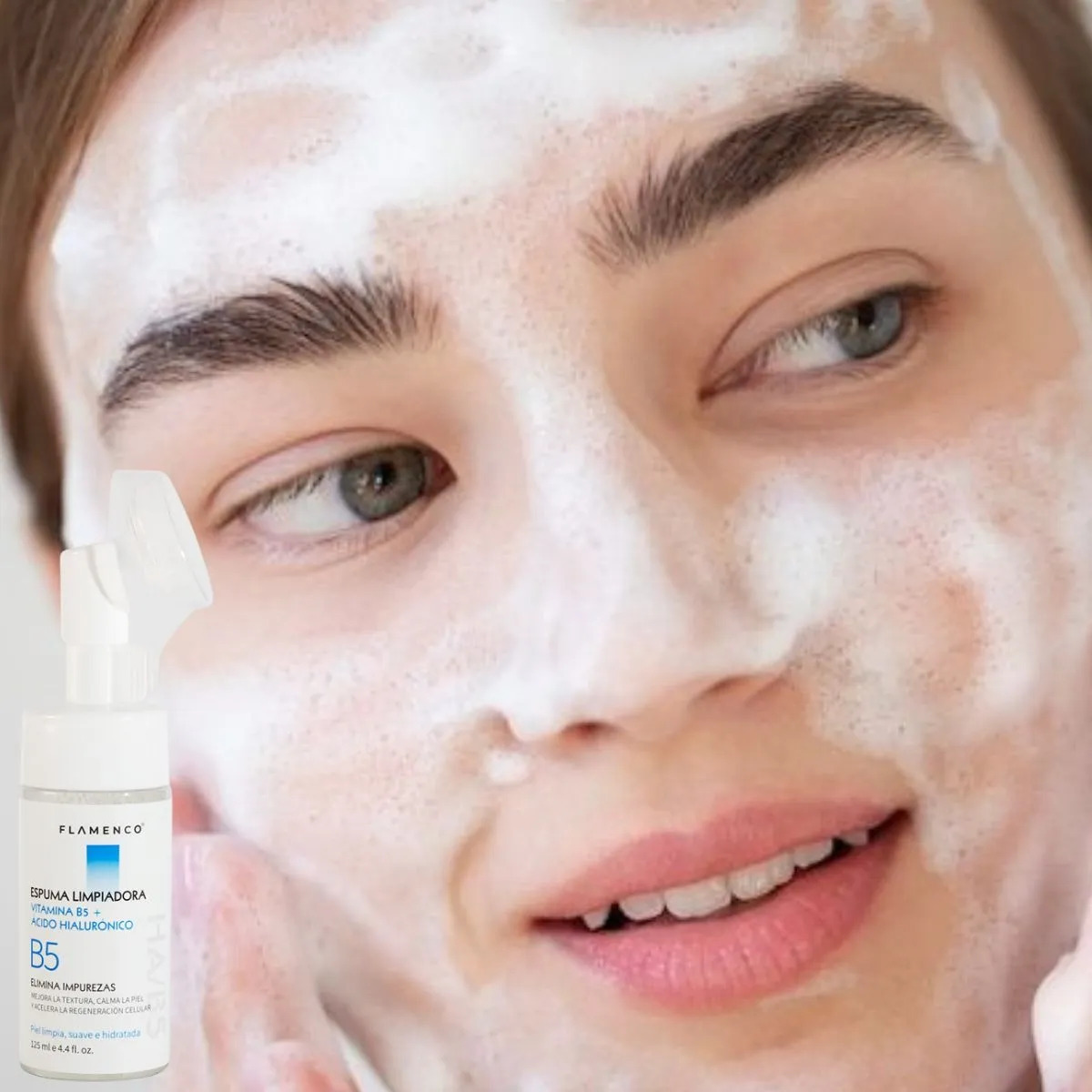 ESPUMA LIMPIADORA FACIAL VITAMINA B5 + ACIDO HIALURONICO LAU - 4