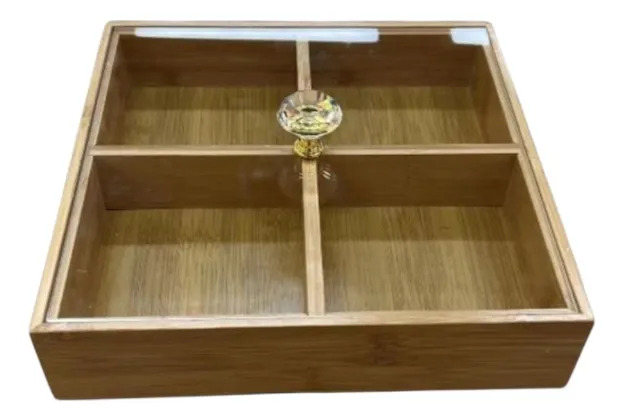 CAJA DECORATIVA ORGANIZADORA CUADRADA DIVISIONES TAPA JHN - 1
