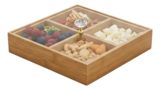 CAJA DECORATIVA ORGANIZADORA CUADRADA DIVISIONES TAPA JHN - 3
