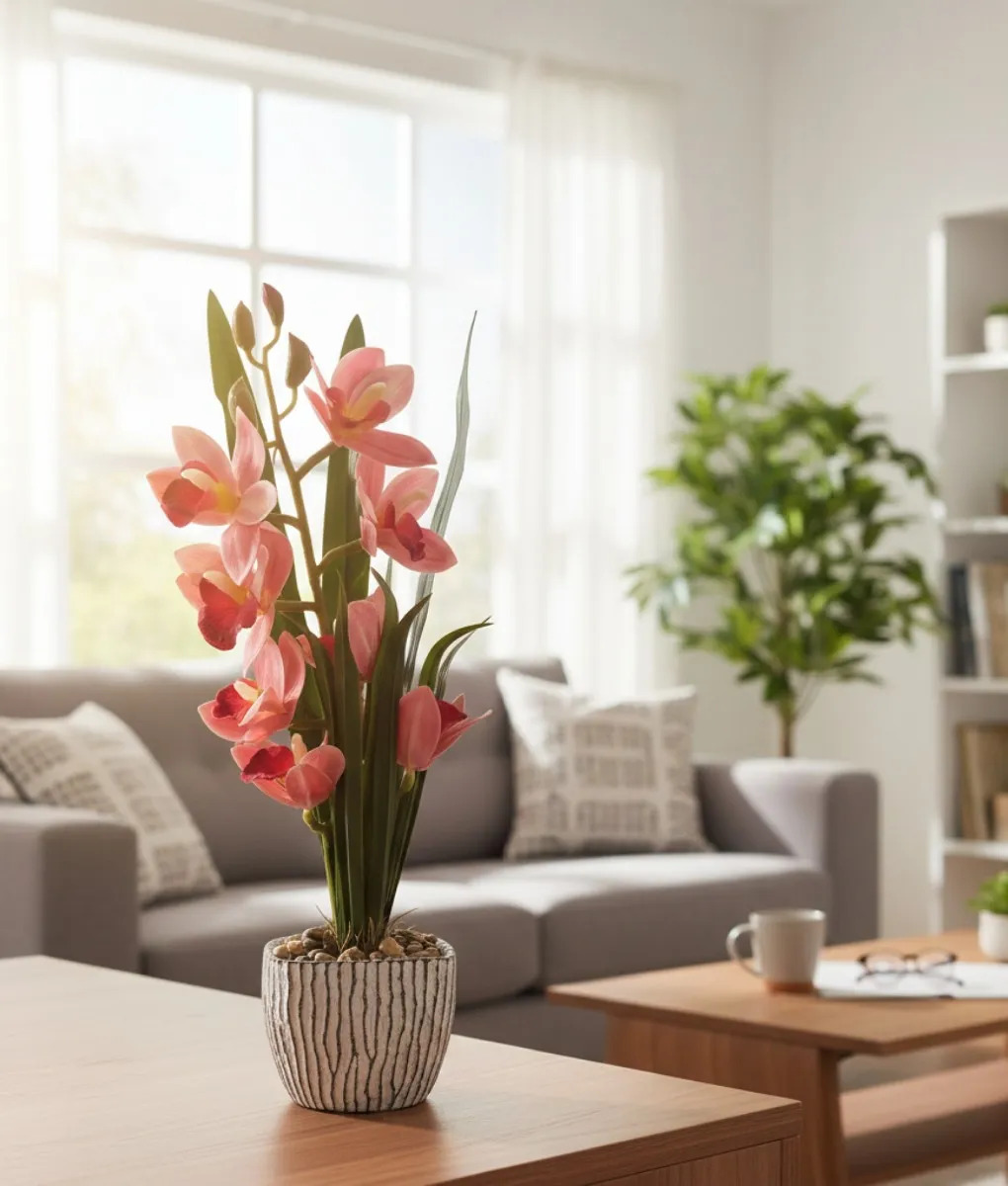 PLANTA DECORATIVA ARTIFICIAL DISEÑO ORQUIDEA ELEGANTE JHN - 8