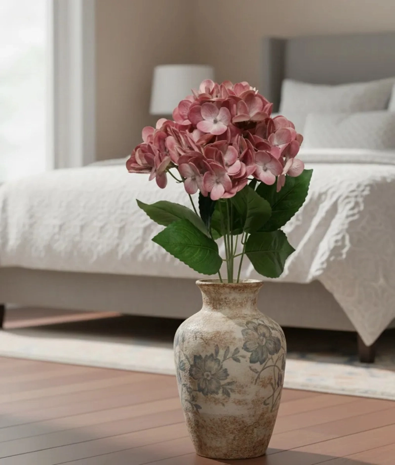 RAMO DECORATIVO ARTIFICIAL HORTENSIAS ADORNO FLORAL JHN - 10