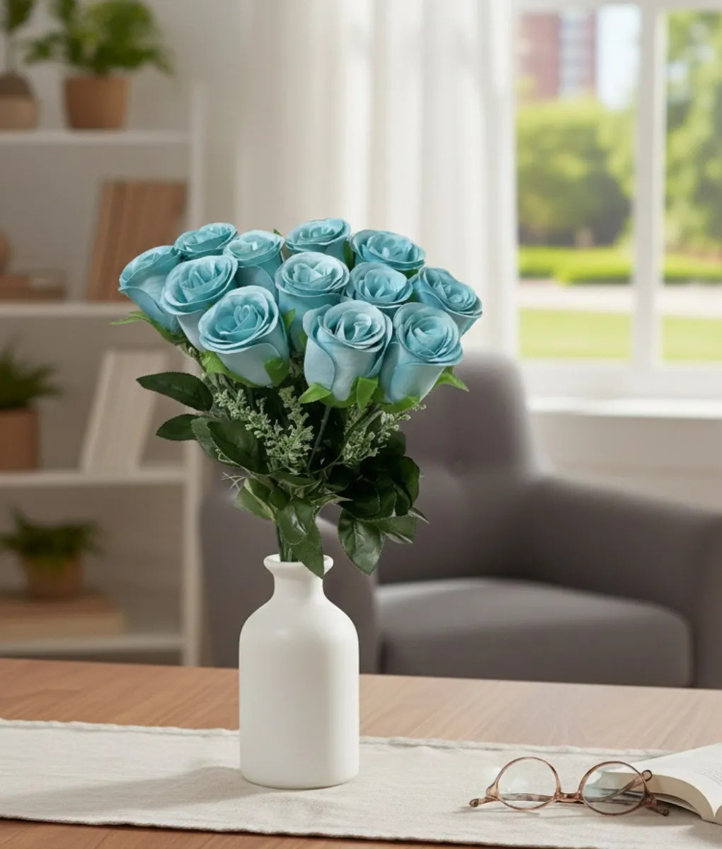 RAMO FLORAL ARTIFICIAL ROSAS DECORATIVAS ADORNO HOGAR JHN - 6
