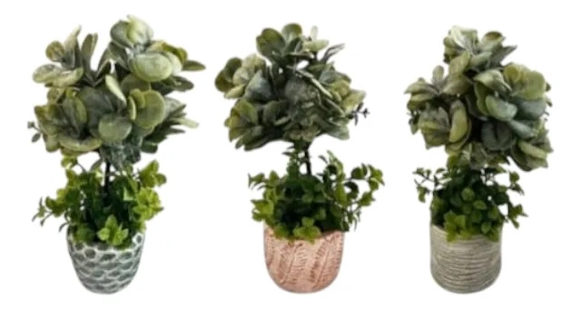 PLANTA DECORATIVA ARTIFICIAL ESTILO BOJ SUCULENTA ADORNO JHN - 2