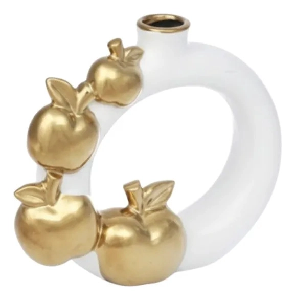 FLORERO DECORATIVO JARRON DISEÑO CIRCULAR ADORNO ESTILO JHN - 1