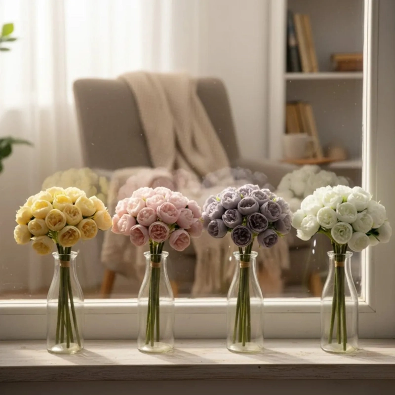 SET 2 RAMO ARTIFICIAL CAPULLO FLORAL ADORNO DECORATIVO JHN - 2