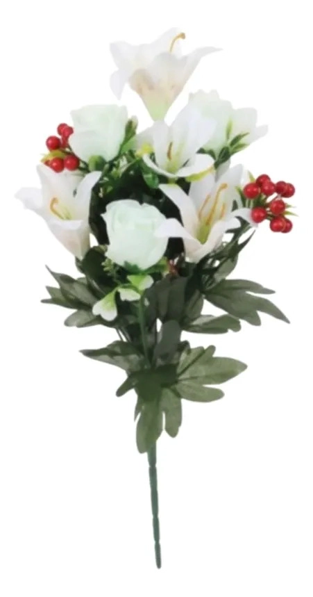 RAMO FLORAL ARTIFICIAL LIRIOS CAPULLOS SILVESTRES ADORNO JHN - 1