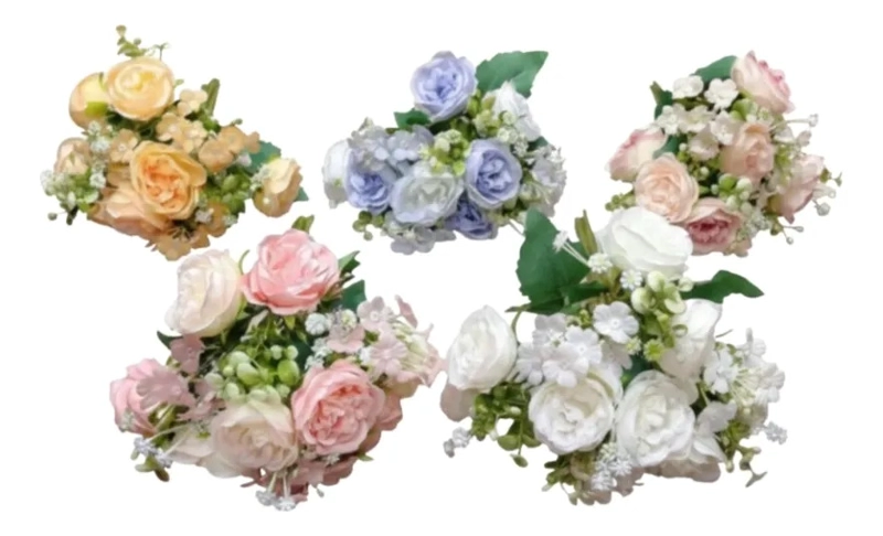 SET 2 RAMO ARTIFICIAL ROSAS GALANTES DISTINCION ETERNA JHN - 1