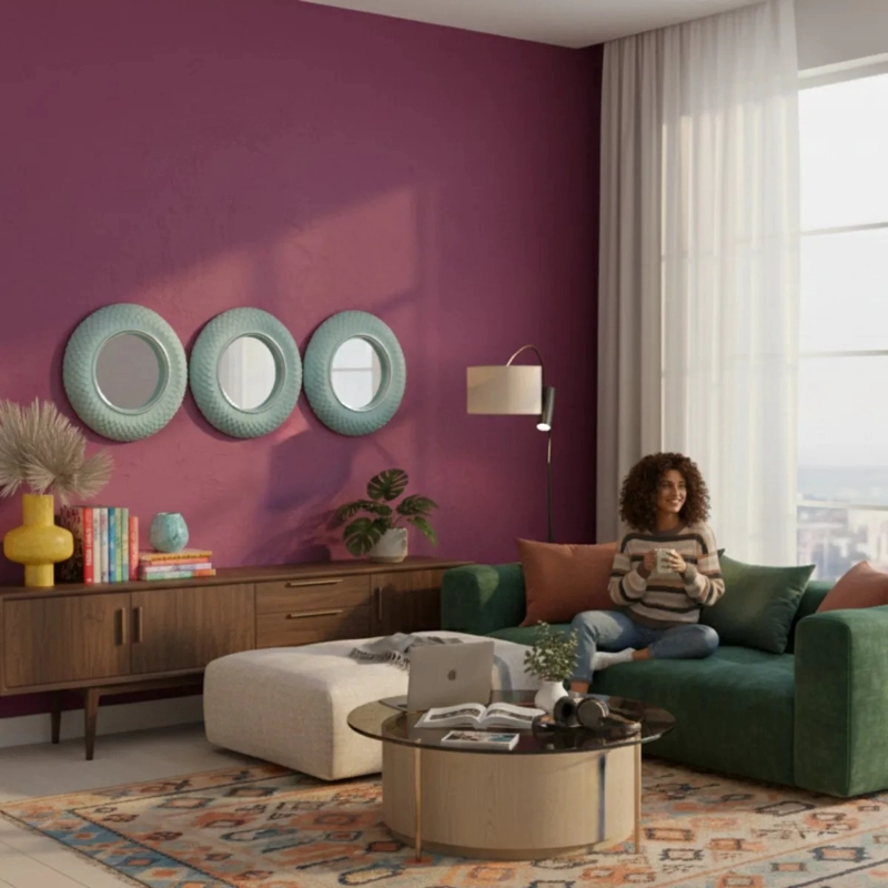 SET 3 ESPEJO ACENTO DECORATIVO PARED DISEÑO VINTAGE JHN - 5