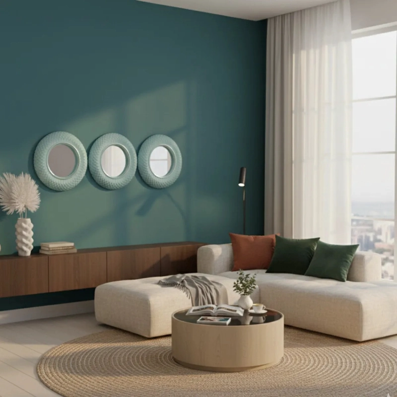 SET 3 ESPEJO ACENTO DECORATIVO PARED DISEÑO VINTAGE JHN - 9