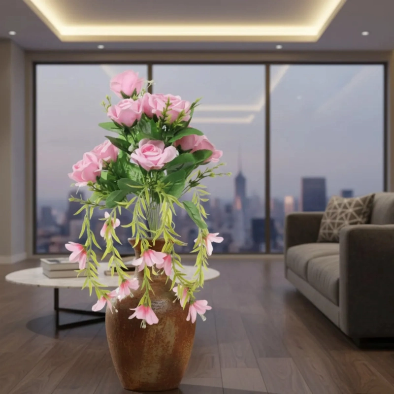 SET 2 RAMO ARTIFICIAL ROSAS DISEÑO CAIDA ORNAMENTAL JHN - 10