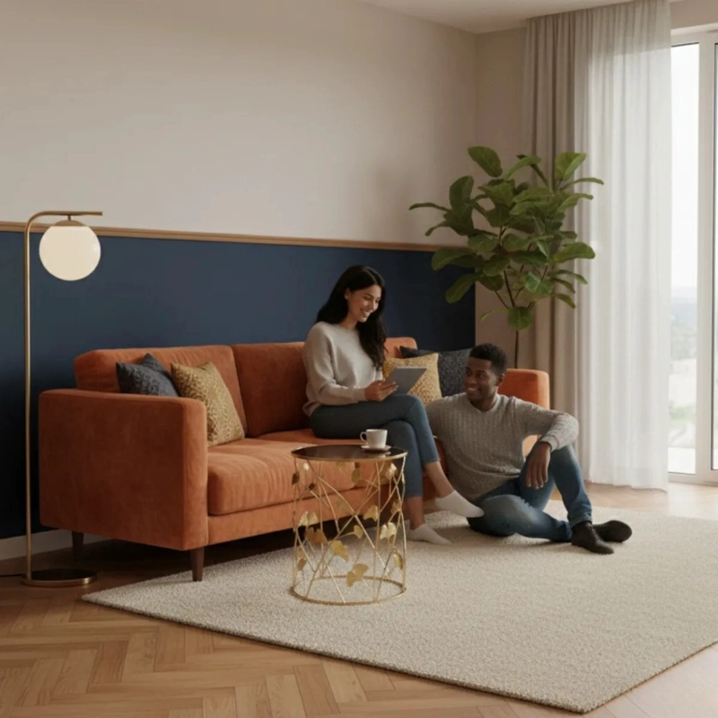 MESA AUXILIAR ACENTO GINKGO ELEGANTE DISEÑO ESCULTURAL JHN - 4