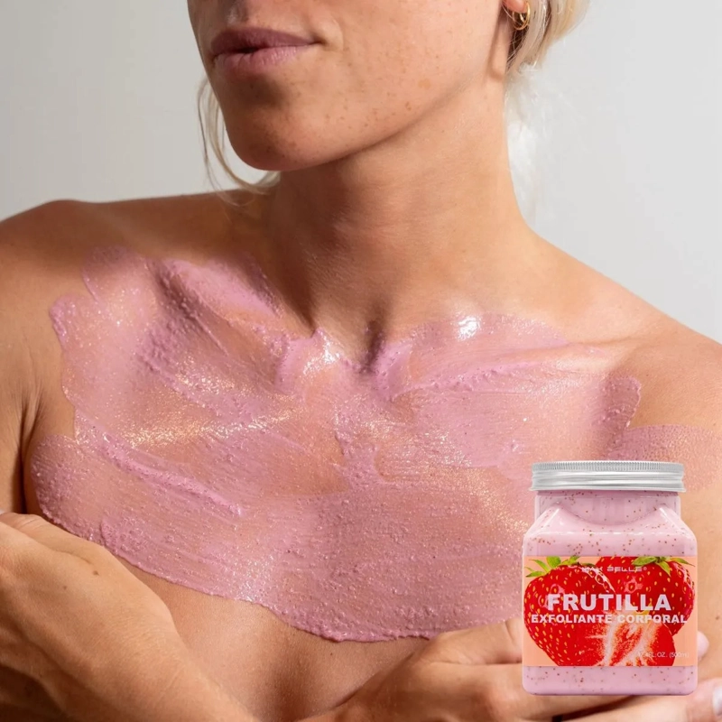 SET 2 EXFOLIANTES CORPORALES FRUTILLA PIEL SUAVE FRESA LAU - 5