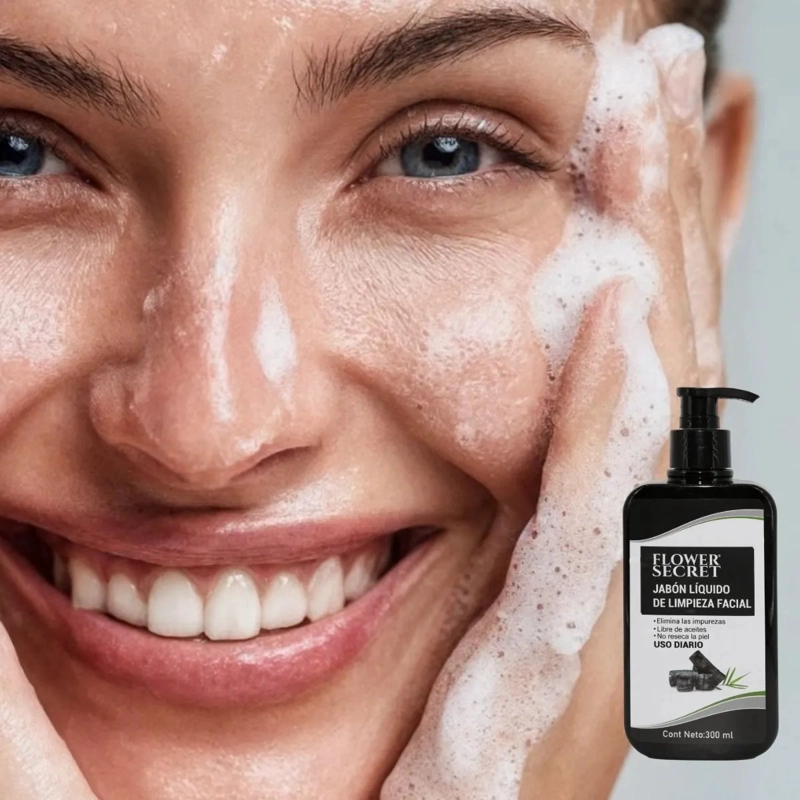 JABON LIQUIDO DE LIMPIEZA FACIAL CON CARBON ACTIVADO LAU - 1