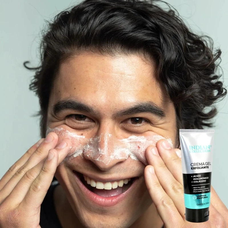 SET 3 CREMA FACIAL EXFOLIANTE HOMBRE ACIDO HIALURONICO LAU - 2