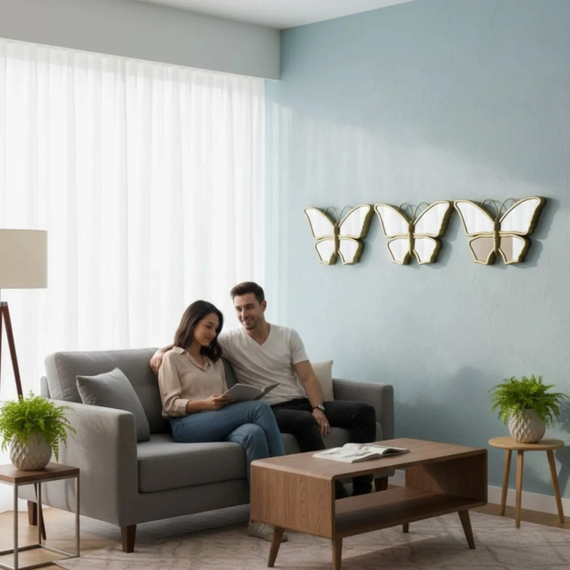 SET 3 ESPEJO PARED MARIPOSAS DECORATIVAS ARTE RELIEVE JHN - 5