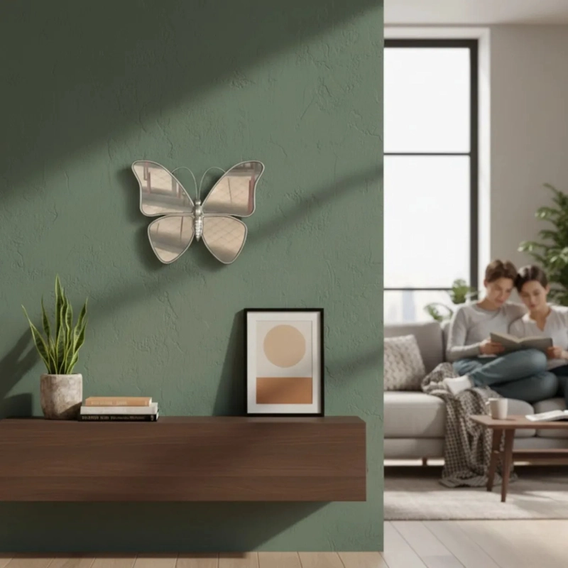 SET 2 ESPEJO DECORATIVO PARED FORMA MARIPOSA MODERNA JHN - 7