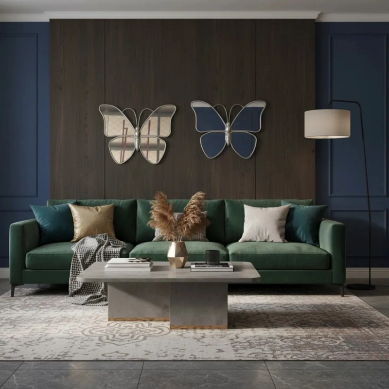 SET 2 ESPEJO DECORATIVO PARED FORMA MARIPOSA MODERNA JHN - 9