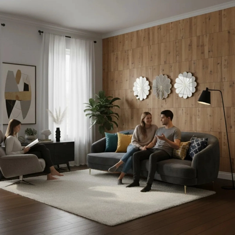 SET 3 ESPEJO DECORATIVO PARED ADORNO FORMA FLOR MODERNA JHN - 5