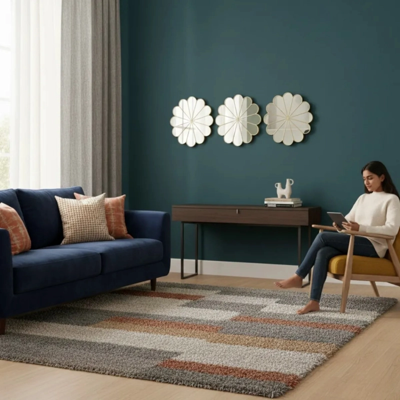 SET 3 ESPEJO DECORATIVO PARED ADORNO FORMA FLOR MODERNA JHN - 6