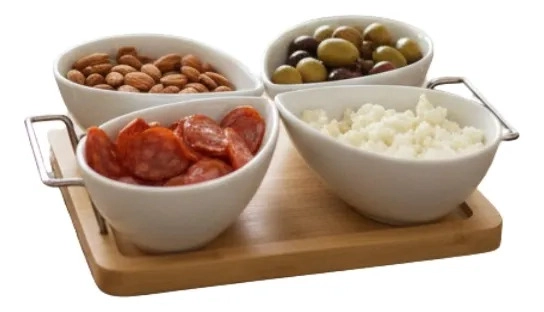 JUEGO 4 SOPORTE SNACKS MODERNO DEGUSTACION SERVIR MESA JHN - 3