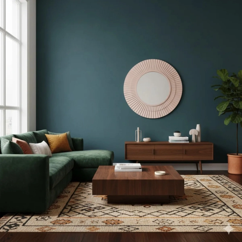 ESPEJO DECORATIVO PARED MODERNO DISEÑO ONDAS RADIALES JHN - 2