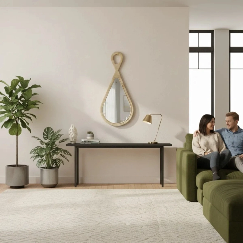 ESPEJO DECORATIVO PARED DISEÑO GOTA ESTILO BOHO CHIC JHN - 4