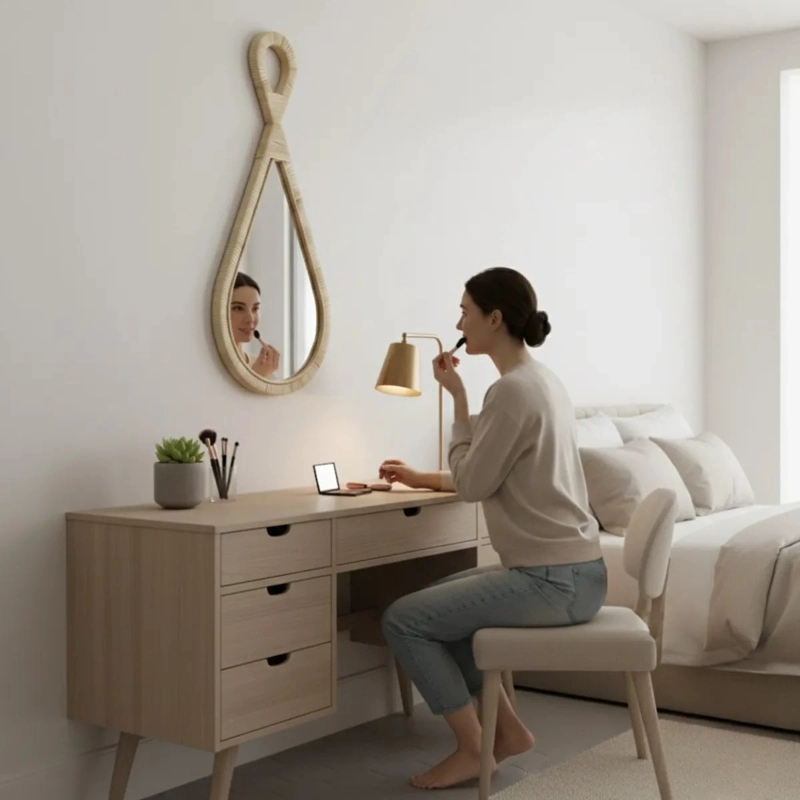 ESPEJO DECORATIVO PARED DISEÑO GOTA ESTILO BOHO CHIC JHN - 5
