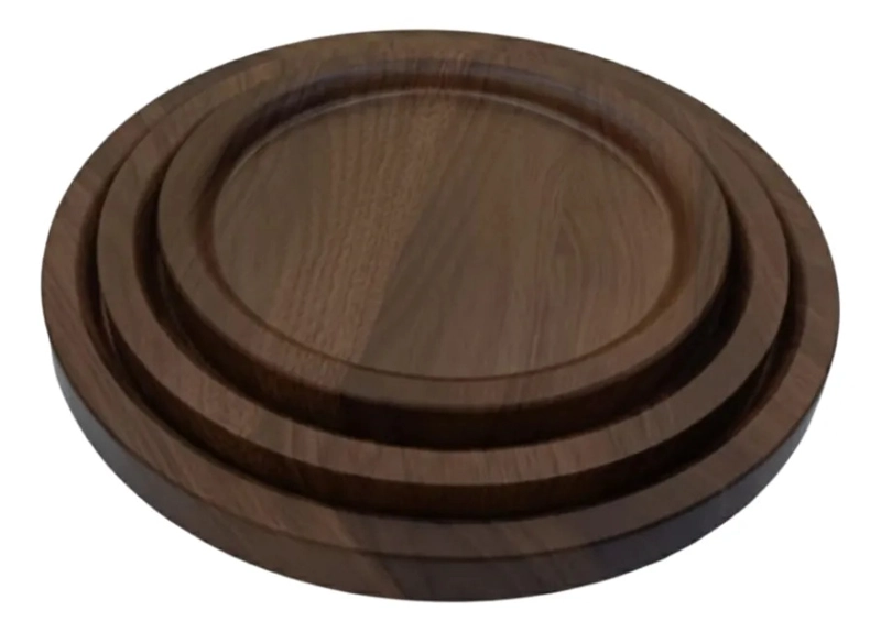 SET 3 BANDEJA DECORATIVA MODERNA MULTIUSO HOGAR BAMBU JHN - 1