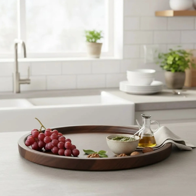 SET 3 BANDEJA DECORATIVA MODERNA MULTIUSO HOGAR BAMBU JHN - 2