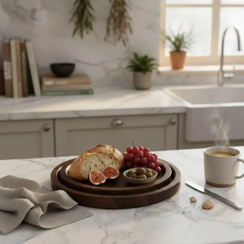 SET 3 BANDEJA DECORATIVA MODERNA MULTIUSO HOGAR BAMBU JHN - 7