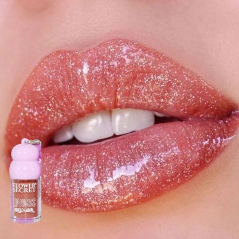 PACK 24 BRILLOS LABIALES NUDE PERLADO COLGANTE BELLEZA LAU - 6