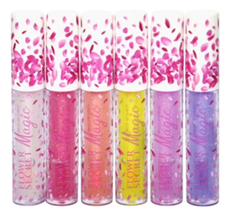 PACK 24 BRILLOS LABIALES MAGICO DISEÑO PETALOS LIP GLOSS LAU - 2