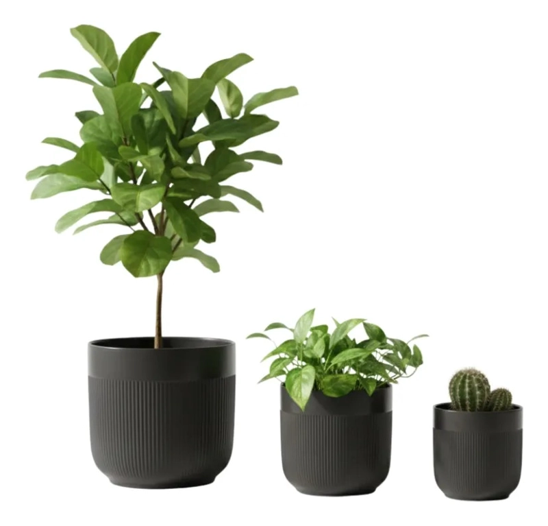 SET 3 MACETAS DECORATIVAS CENTRO MESA ELEGANCIA AJ - 2