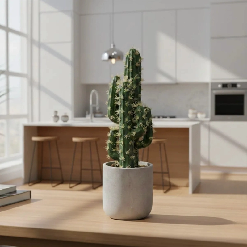 CACTUS ARTIFICIAL REALISTA PREMIUM MACETA DISEÑO MODERNO AJ - 7