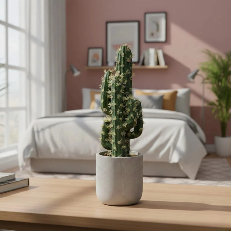 CACTUS ARTIFICIAL REALISTA PREMIUM MACETA DISEÑO MODERNO AJ - 8