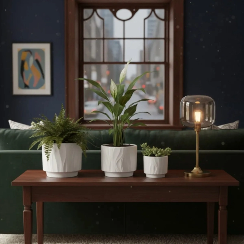 SET 3 MACETAS DECORATIVAS CENTRO MESA ESTILO MODERNO AJ - 7