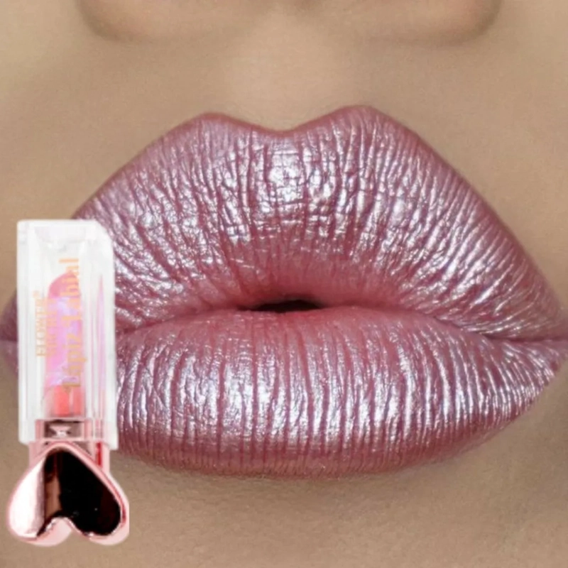 PAQ 24 LABIALES BARRA EFECTO METALIZADO DISEÑO CORAZON ALJ - 4