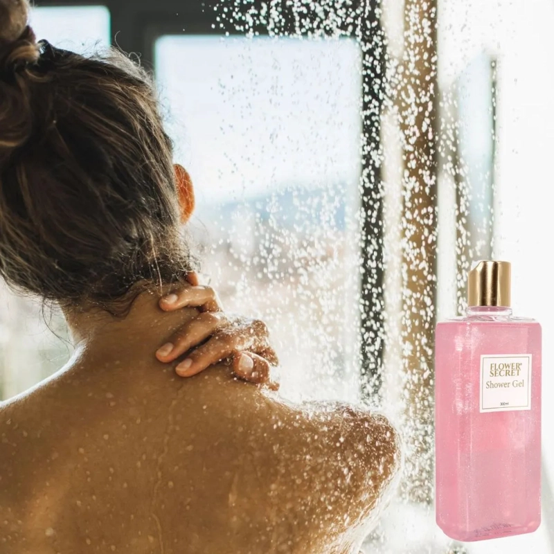 SET 3 GEL DE DUCHA ROSAS PURPURINA SUAVE AROMA LAU - 5