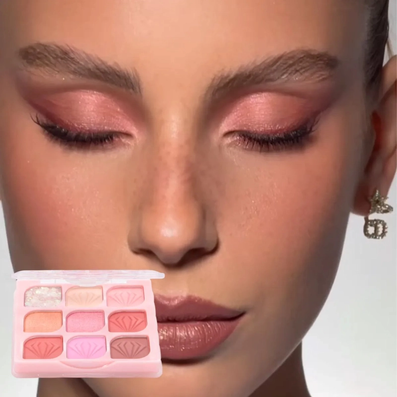 PALETA SOMBRAS OJOS 9 TONOS COMPACTA LARGA DURACION ALJ - 3