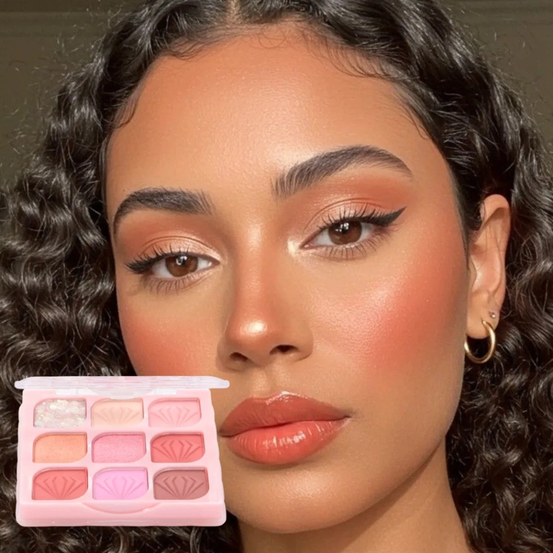 PALETA SOMBRAS OJOS 9 TONOS COMPACTA LARGA DURACION ALJ - 6