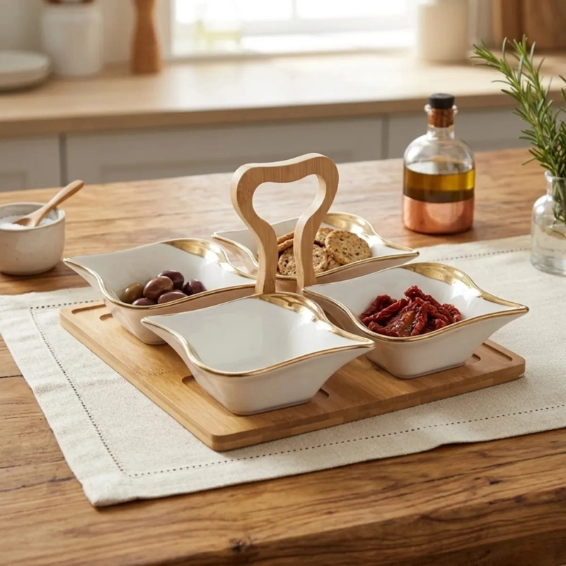 VAJILLA APERITIVOS SALSAS MODULAR LUJO ASA ORGANIZADORA  ALJ - 7