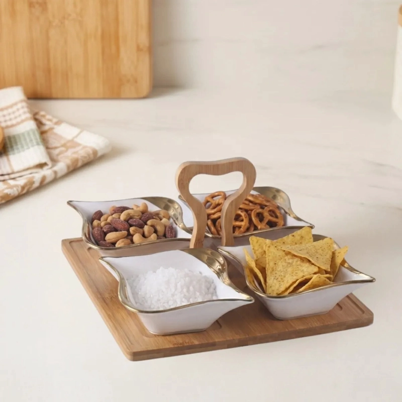 VAJILLA APERITIVOS SALSAS MODULAR LUJO ASA ORGANIZADORA  ALJ - 9