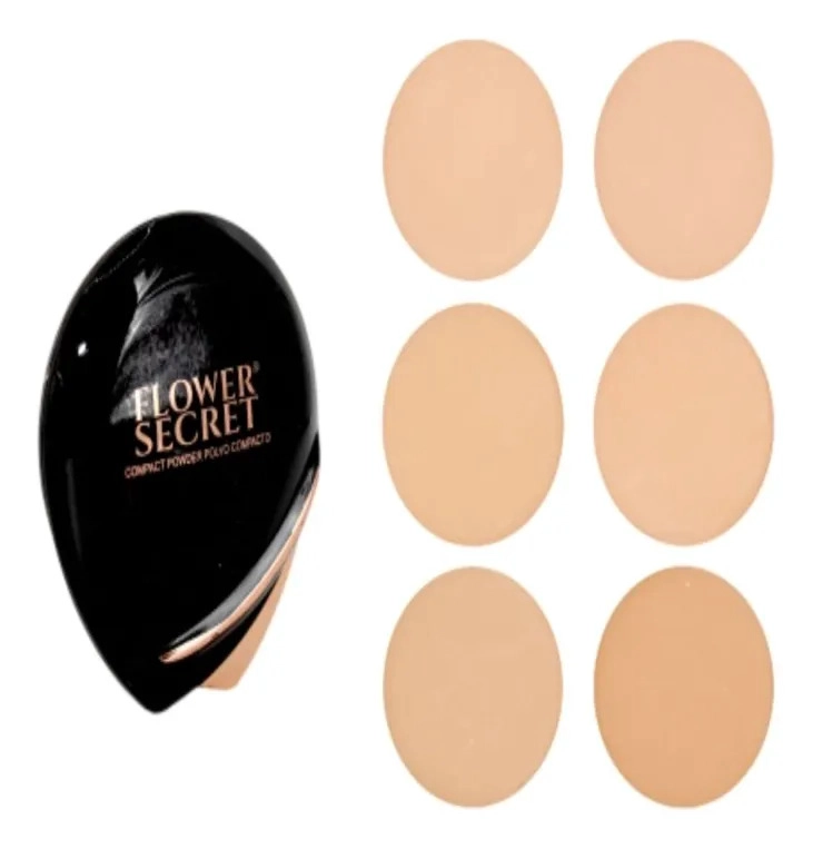 24 POLVOS COMPACTO SILK MATE CONTROL BRILLO MAQUILLAJE LAU - 4
