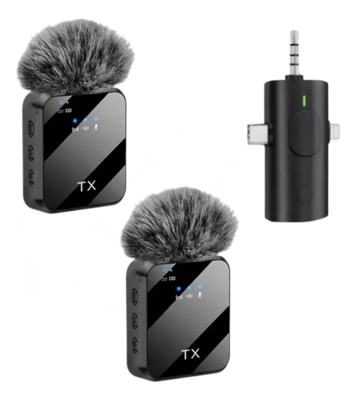 SET 2 MICROFONOS SOLAPA INALAMBRICO DUAL CELULAR CAMARA ALJ - 2