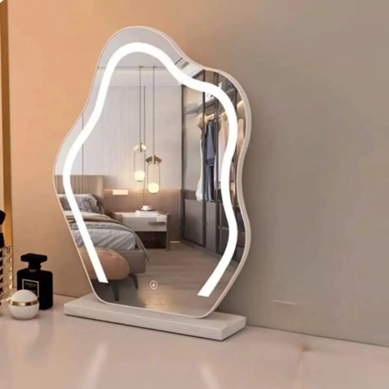 ESPEJO MESA ORGANICO LUZ LED TACTIL TOCADOR MAQUILLAJE ALJ - 10