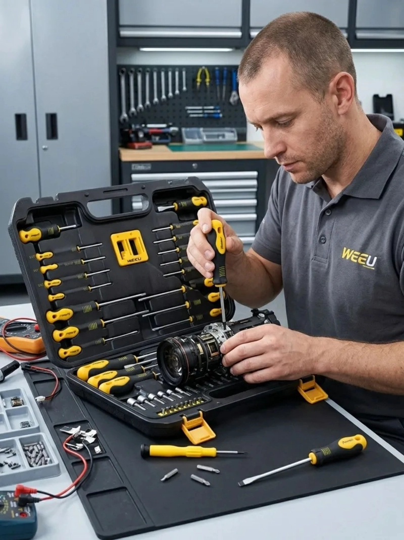 KIT DESTORNILLADORES MAGNETICOS 86 PZS ACERO CRV ESTUCHE MV - 5